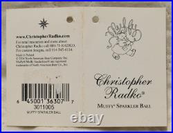 Vintage Christopher Radko Muffy Sparkler Ball #3011005 with Box & Tags VGC