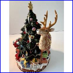 Vintage Christopher Radko St. Nicholas Lane Candleholder Christmas Deer Set