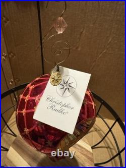 Vintage Christopher Radko Star Reflector Pink with Tag. Rare