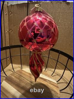 Vintage Christopher Radko Star Reflector Pink with Tag. Rare