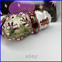 Vintage Christopher Radko Stocking Christmas Ornament With Original Box And Tag