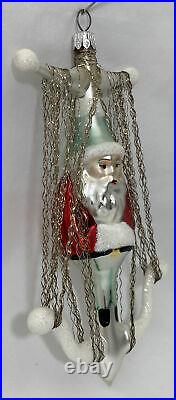 Vintage Christopher Radko Wire Wrapped Anchor SANTA Blown Glass Ornament Poland