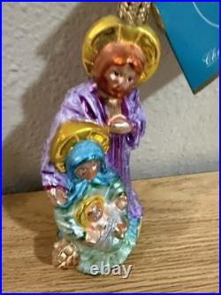 Vintage Glass Nos Christopher Radko Nativity Ornament