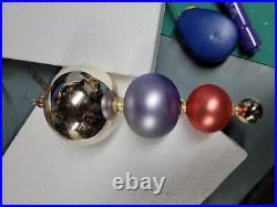 Vintage Large Christopher Radko 3 Ball tier Different 3 colors