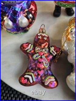 Vintage Lot Of 12 Ornaments Christmas Blown Glass Including Christopher Radko