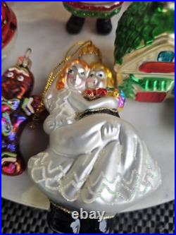 Vintage Lot Of 12 Ornaments Christmas Blown Glass Including Christopher Radko