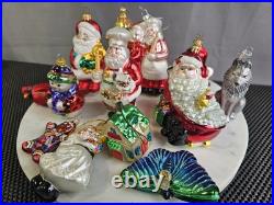 Vintage Lot Of 12 Ornaments Christmas Blown Glass Including Christopher Radko