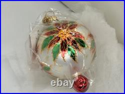 Vintage NEW Christopher RADKO 2000 PETITE WINTER STAR BLOSSOM Glass Ornament