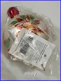 Vintage NEW Christopher RADKO 2000 PETITE WINTER STAR BLOSSOM Glass Ornament
