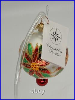 Vintage NEW Christopher RADKO 2000 PETITE WINTER STAR BLOSSOM Glass Ornament
