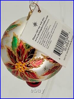 Vintage NEW Christopher RADKO 2000 PETITE WINTER STAR BLOSSOM Glass Ornament