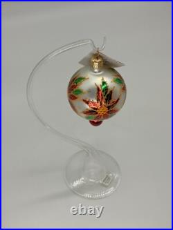 Vintage NEW Christopher RADKO 2000 PETITE WINTER STAR BLOSSOM Glass Ornament