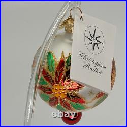 Vintage NEW Christopher RADKO 2000 PETITE WINTER STAR BLOSSOM Glass Ornament