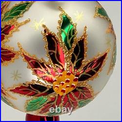 Vintage NEW Christopher RADKO 2000 PETITE WINTER STAR BLOSSOM Glass Ornament