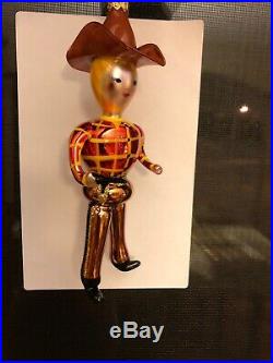 Vintage NOS Christopher Radko Gunslinger Cowboy Christmas Ornament 7.5 R26