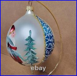 Vintage RADKO BLUE LUCY Ball Teardrop Drop Christmas Ornament Nordic Santa