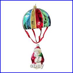 Vintage Radko 12 Santa Parachute Glass Ornament West Germany prior to 1989