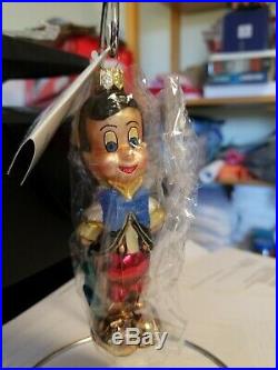 Vintage Radko Christmas Ornaments Petite Set Pinocchio & Jiminy Cricket NIB