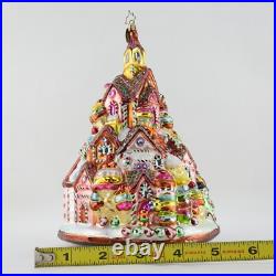 Vintage Radko GINGERBREAD LANE Candy Village Tree Glass Christmas Ornament 8