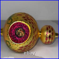 Vintage Radko Midas Touch Triple Indent Reflector Glass ornament read desc