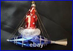 Vintage Radko Santa in Space Glass European Ornament Rocket