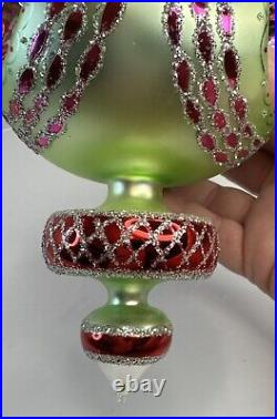 Vintage Rare Christopher Radko Glass Three Reflector Razzle Dazzle Ornament 11