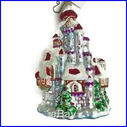 Vintage Signed Radko Christmas Ornament North Pole Palace Glass Figural Santa