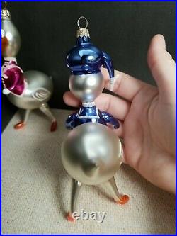 Vtg 1995 Christopher Radko CAN WE QUACK Donald Daisy Duck Italian Glass Ornament