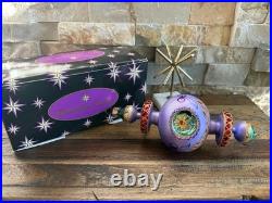 Vtg 1998 Christopher Radko Razzmataz Glass Ornament Purple 98-238-0triple Indent