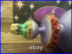 Vtg 1998 Christopher Radko Razzmataz Glass Ornament Purple 98-238-0triple Indent