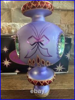 Vtg 1998 Christopher Radko Razzmataz Glass Ornament Purple 98-238-0triple Indent Vtg 1998 Christopher Radko Razzmataz Glass Ornament Purple 98-238-0triple Indent