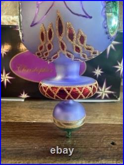 Vtg 1998 Christopher Radko Razzmataz Glass Ornament Purple 98-238-0triple Indent
