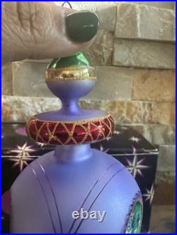 Vtg 1998 Christopher Radko Razzmataz Glass Ornament Purple 98-238-0triple Indent