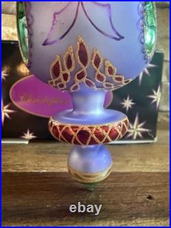 Vtg 1998 Christopher Radko Razzmataz Glass Ornament Purple 98-238-0triple Indent