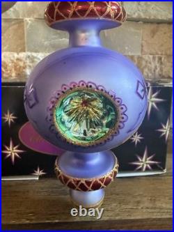 Vtg 1998 Christopher Radko Razzmataz Glass Ornament Purple 98-238-0triple Indent