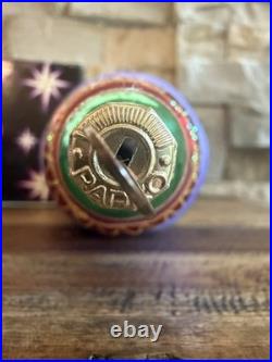 Vtg 1998 Christopher Radko Razzmataz Glass Ornament Purple 98-238-0triple Indent