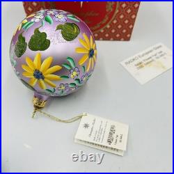 Vtg 2000 Christopher Radko FLOWER FAIR Christmas Ornament Blown Mercury Glass