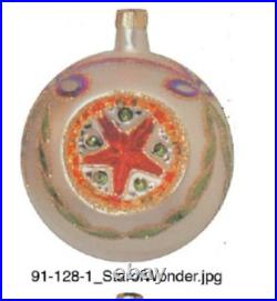 Vtg Christopher RADKO ornament STAR of WONDER triple reflector ball #91-128-1