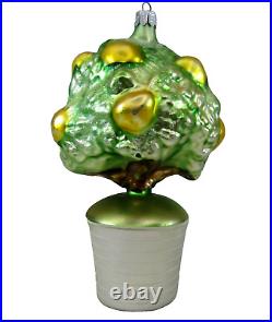 Vtg Christopher RADKO ornament Xmas GRAPEFRUIT TREE #91-113-0 glass 6.5 pear