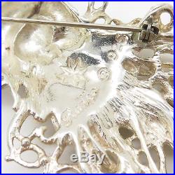 Vtg Christopher Radko 925 Silver Winter Spirit Handmade Pin Brooch Ornament