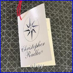 Vtg Christopher Radko Harlequin Glass Finial Christmas Tree Topper 4 Balls 16