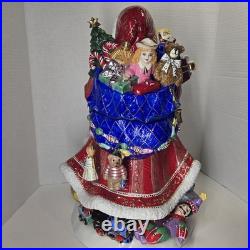 Vtg Christopher Radko Kris Kringle Santa Cookie Jar With 7 Mini Ornaments Ornate