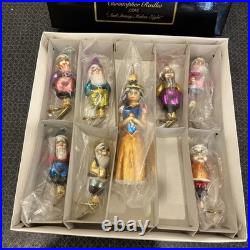 Vtg Christopher Radko Rare 1995 And Snowy Make 8 Ornament, 7 Dwarves Snow White