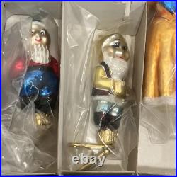 Vtg Christopher Radko Rare 1995 And Snowy Make 8 Ornament, 7 Dwarves Snow White