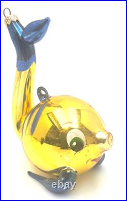 Vtg Christopher Radko Siegfried Goldfish Rare Hand-Blown Glass Ornament Holiday