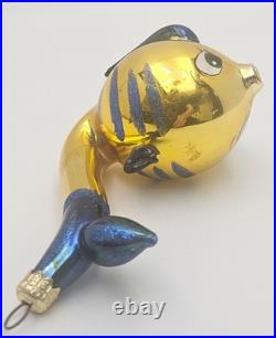 Vtg Christopher Radko Siegfried Goldfish Rare Hand-Blown Glass Ornament Holiday