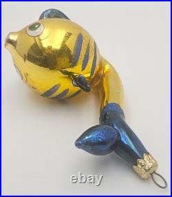 Vtg Christopher Radko Siegfried Goldfish Rare Hand-Blown Glass Ornament Holiday