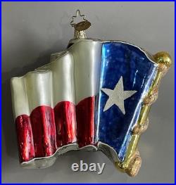 Vtg Christopher Radko Spirit Of Texas Ornament Cowboy Boot Star Flag No Box HTF