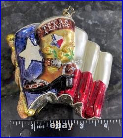 Vtg Christopher Radko Spirit Of Texas Ornament Cowboy Boot Star Flag No Box HTF