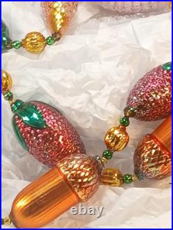 Vtg Lot of Handblown Glass Christopher Radko Ornaments Fish + Shell + Garland